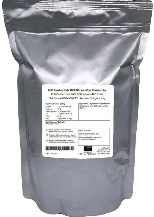 Chili Crushed Kids 3000 SHU kiemarm Biologisch