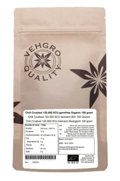 Chili Crushed Scherp 120.000 SHU Kiemarm Biologisch