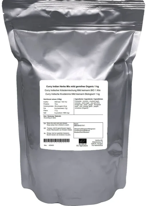 Curry Indische Kruidenmix Mild kiemarm Biologisch