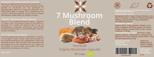 Nutrikraft - 7 Paddenstoelen mix capsules Biologisch