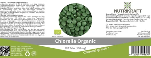 Nutrikraft - Chlorella Tabs 500mg Biologisch 120 tabs
