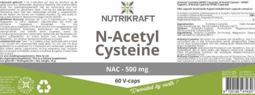 Nutrikraft - NAC N-Acetyl Cysteïne 500mg Capsules