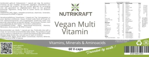 Nutrikraft - Vegan Multi Vitamine 60 V-caps