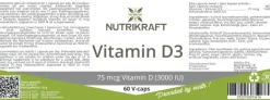 Nutrikraft - Vitamine D3 (3000 IE)