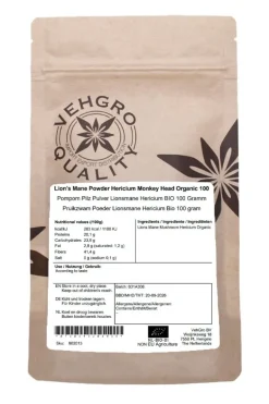 Pruikzwam Poeder Lionsmane Hericium Biologisch