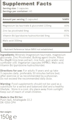 Puori M3 Magnesium Supplement 180 Capsules