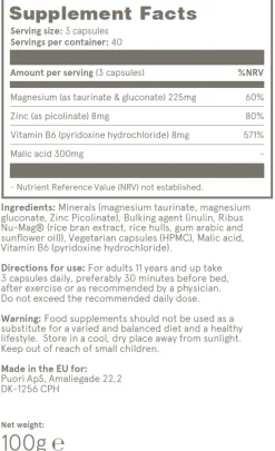 Puori M3 Magnesium Supplement 120 Capsules