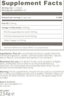 Puori O3 Omega 3 Supplement 180 Capsules