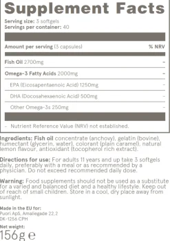 Puori O3 Omega 3 Supplement 120 Capsules